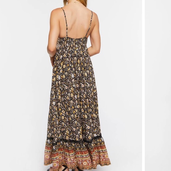 Crochet woven and floral maxi dress Small forever 21 - Picture 2 of 12